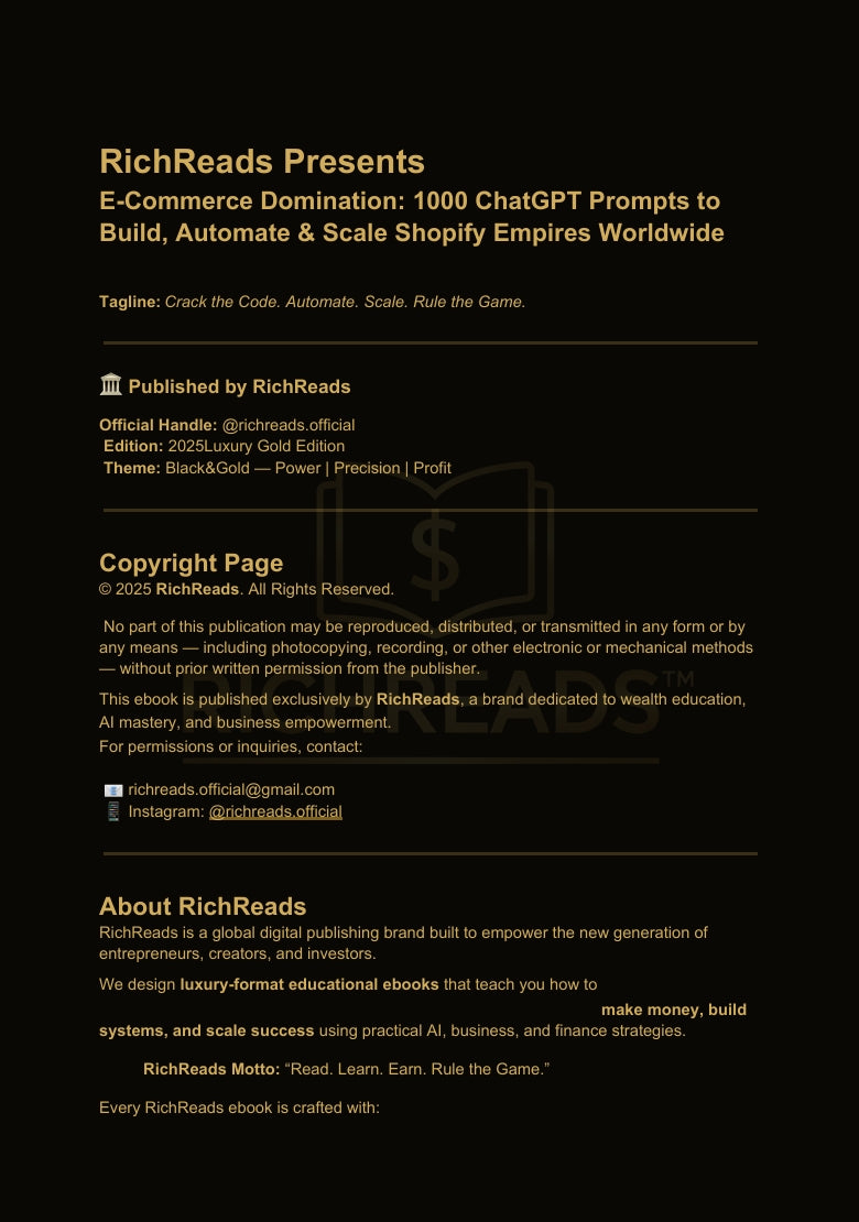 Prompt Empire E-Commerce Master Prompts for Million-Dollar Brands